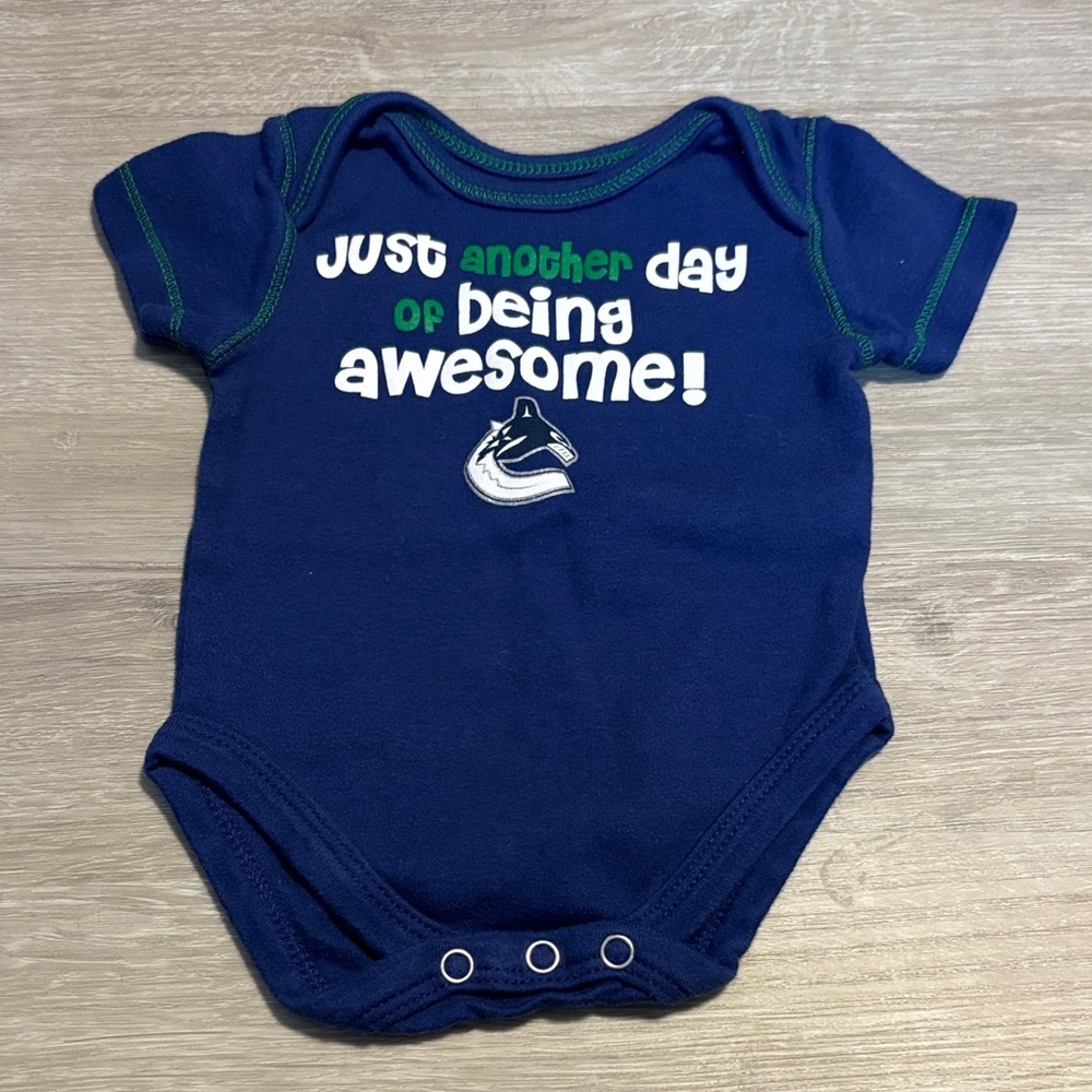 NHL Canucks Navy Blue Bodysuit with Fun‎ Graphic